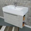 Lavabo unitop con 1 foro 80x46 cm mineralmarmo bianco