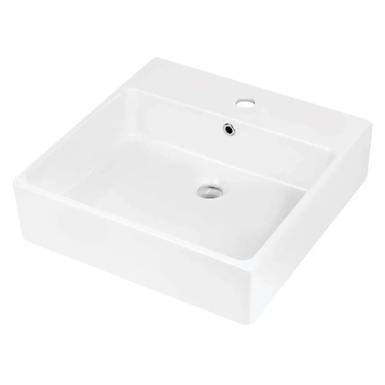 Lavabo sospeso/appoggio Madruga Idrostile foro rubinetto 50x50 cm Bianco