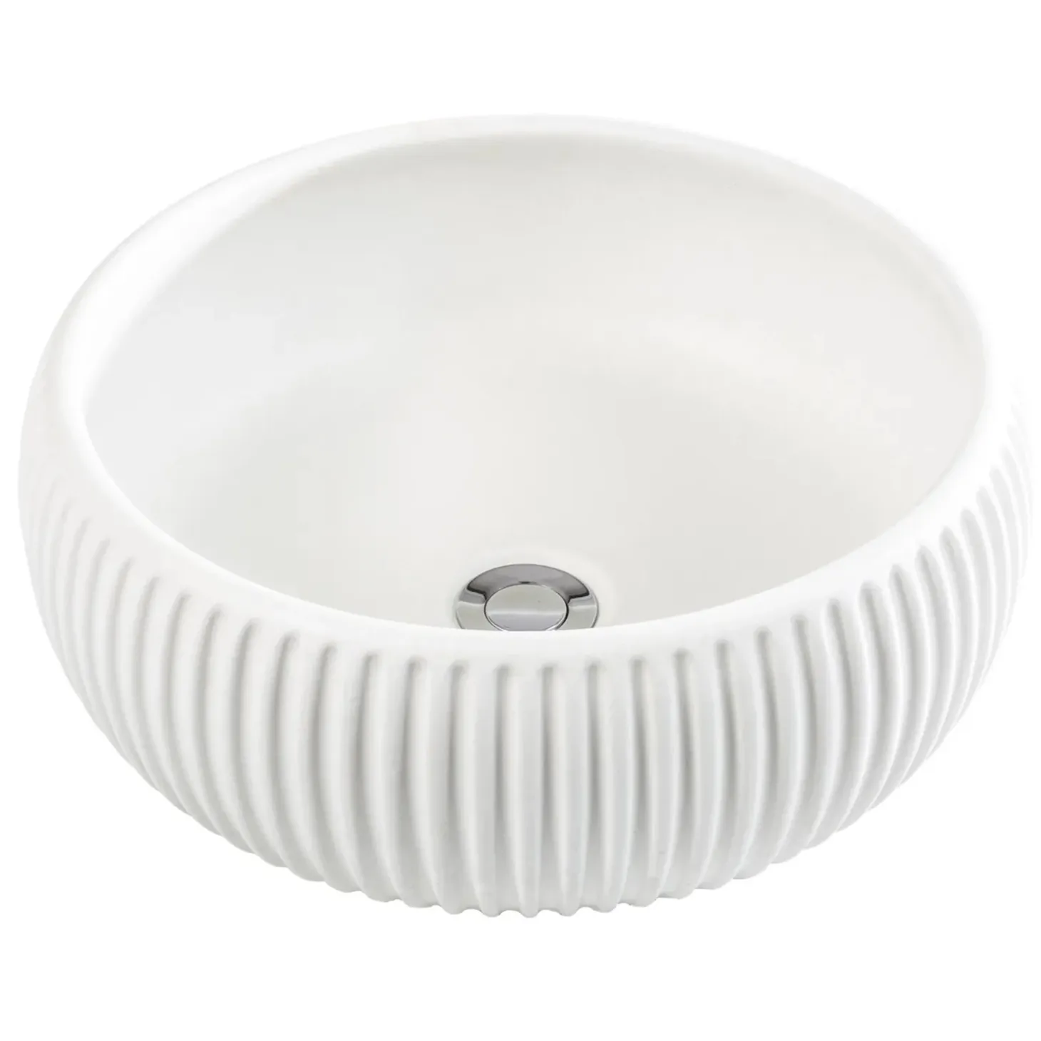 Lavabo tondo da appoggio Plissè Ø 40 cm bianco sporco