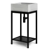 Lavandino da esterno con supporto Stoccarda in cemento grigio 45x35x16 cm