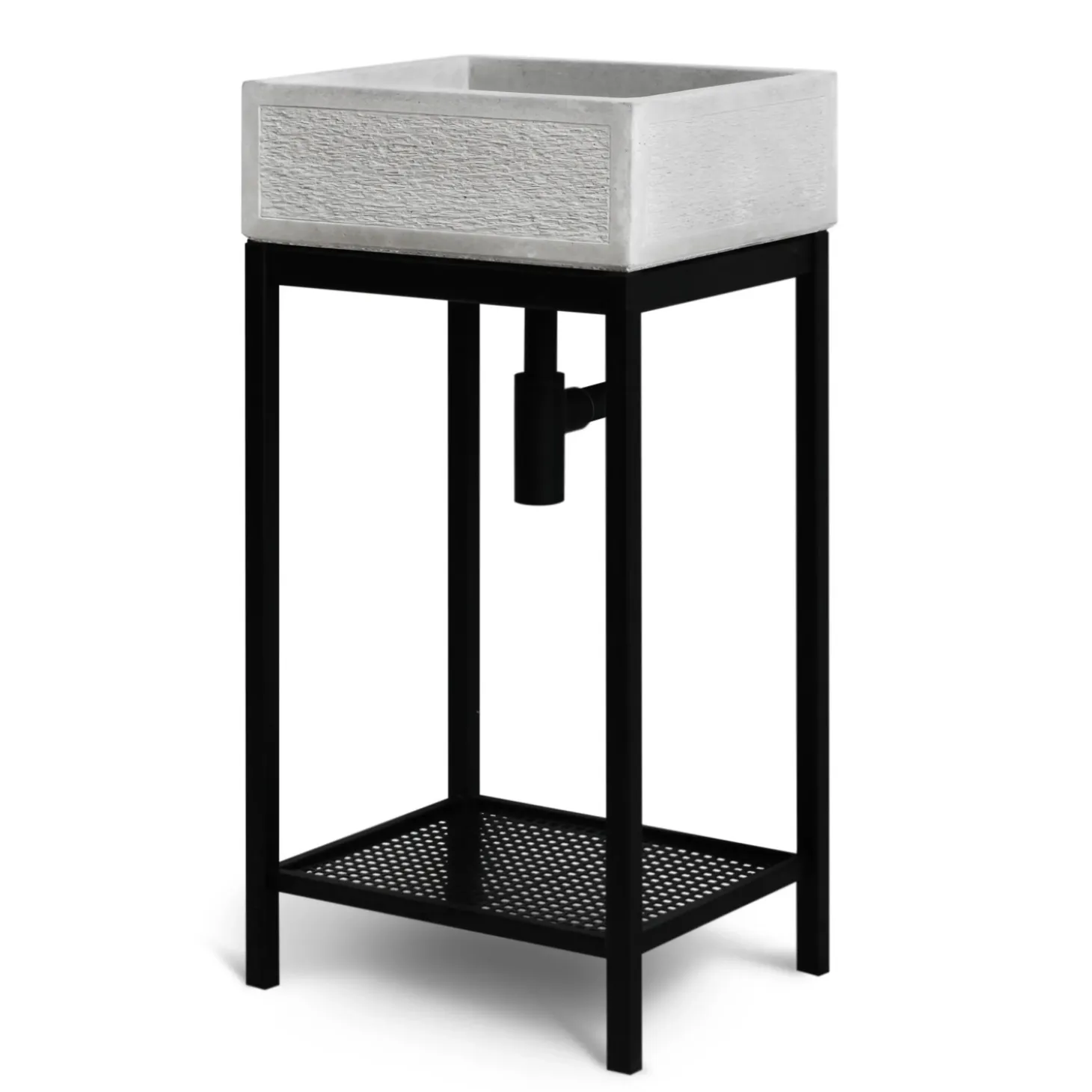 Lavandino da esterno con supporto Stoccarda in cemento grigio 45x35x16 cm