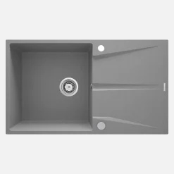 Lavello 1 vasca con gocciolatoio Idrostile Bayamo 500x216 mm grigio met