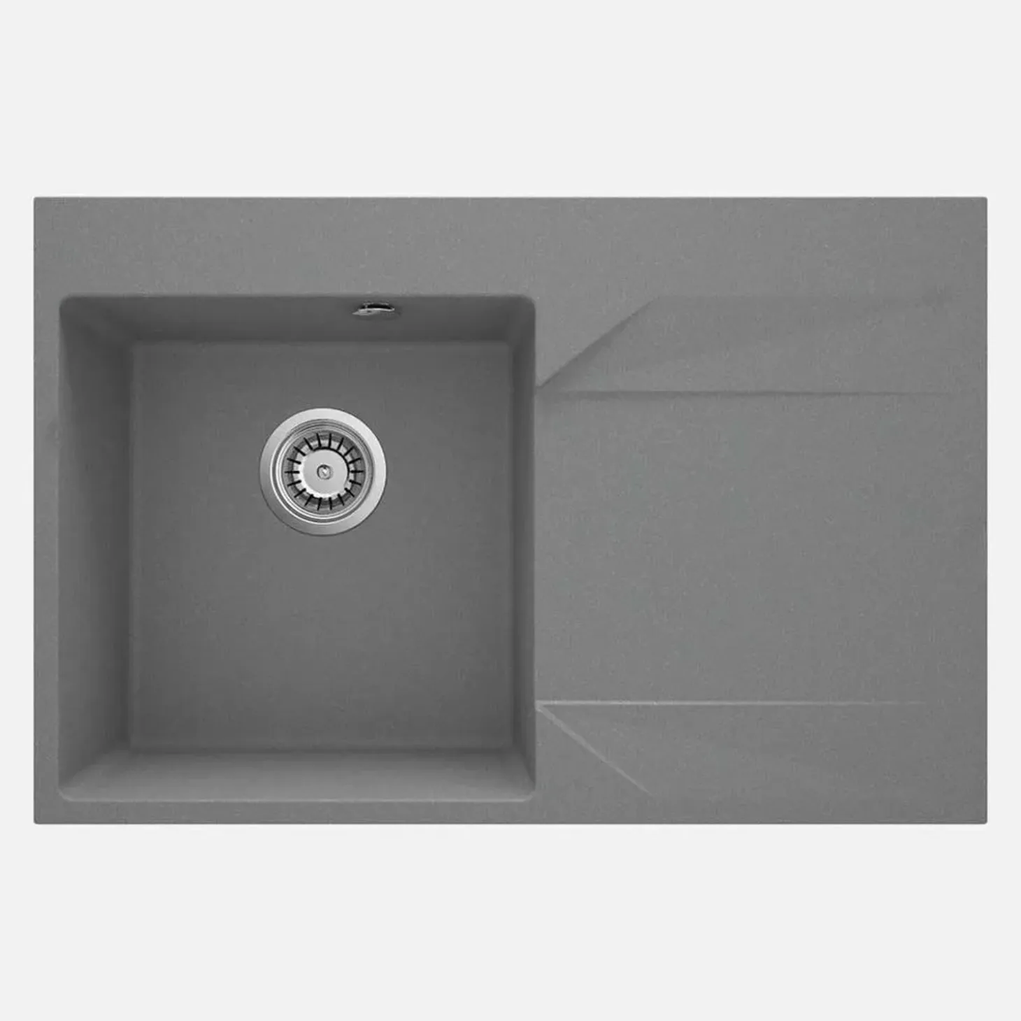 Lavello 1 vasca con gocciolatoio destra Idrostile Banes 500x195 mm Grigio Met