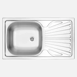 Lavello 1 vasca con gocciolatoio Idrostile Jatibonico 435x150 mm acciaio inox