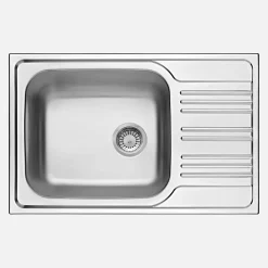 Lavello 1 vasca con gocciolatoio Idrostile Jobabo 500x180 mm acciaio inox