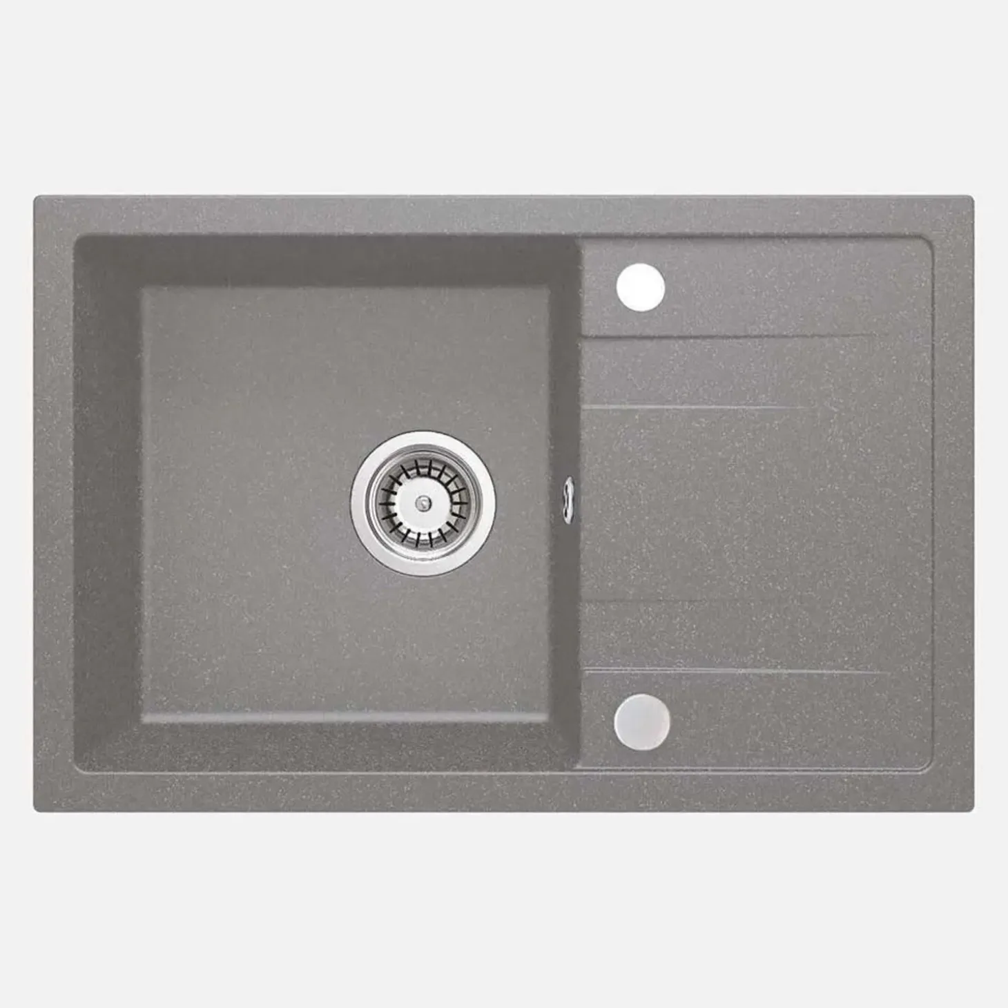 Lavello 1 vasca con gocciolatoio Idrostile Bayamo 440x175 mm grigio met