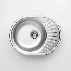 Lavello 1 vasca con gocciolatoio Idrostile Baracoa 445x160 mm acciaio inox