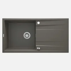 Lavello 1 vasca con gocciolatoio Idrostile Güines 520x203 mm Antracite Met