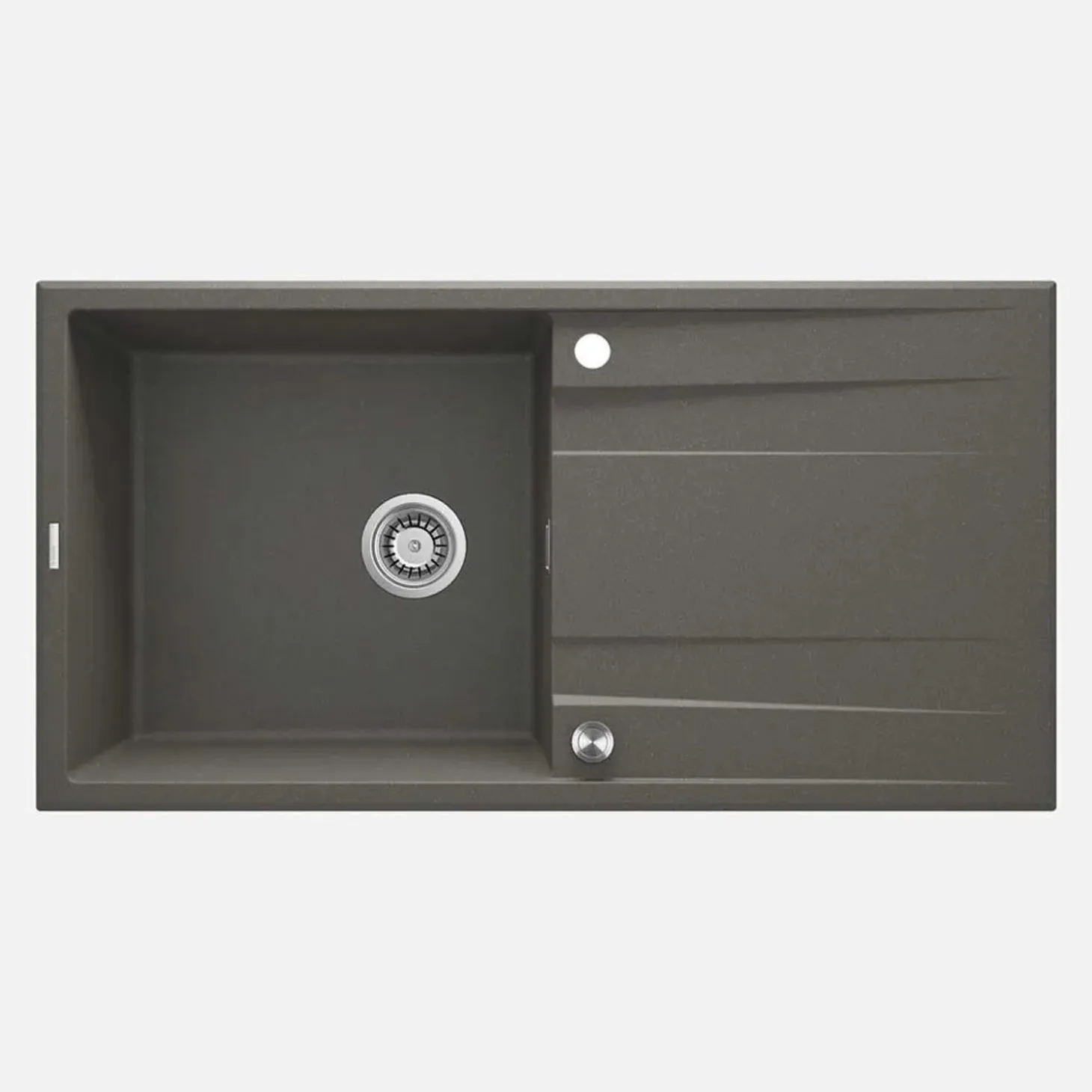Lavello 1 vasca con gocciolatoio Idrostile Güines 520x203 mm Antracite Met
