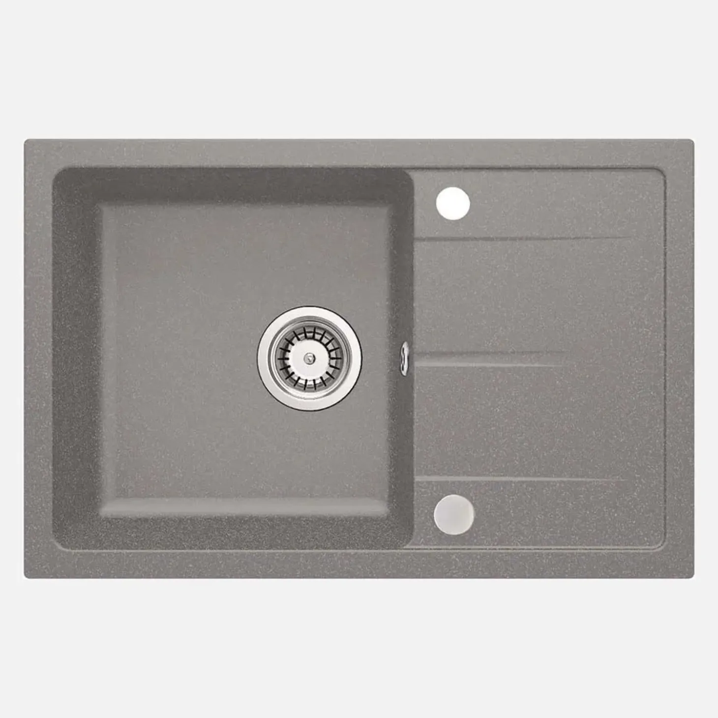 Lavello 1 vasca con gocciolatoio Idrostile Amancio 440x164 mm grigio met