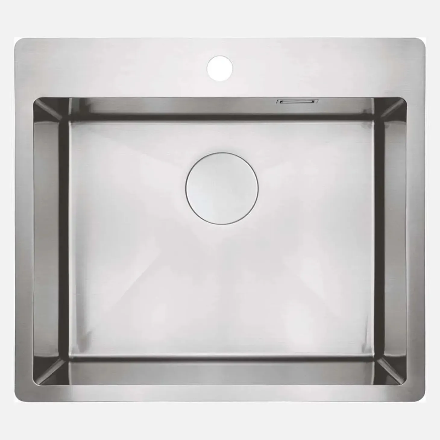 Lavello 1 vasca forma 3 Idrostile Roque con sifone 505x200 mm acciaio spazzolato