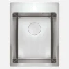 Lavello 1 vasca forma 1 Idrostile Roque con sifone 505x200 mm acciaio spazzolato