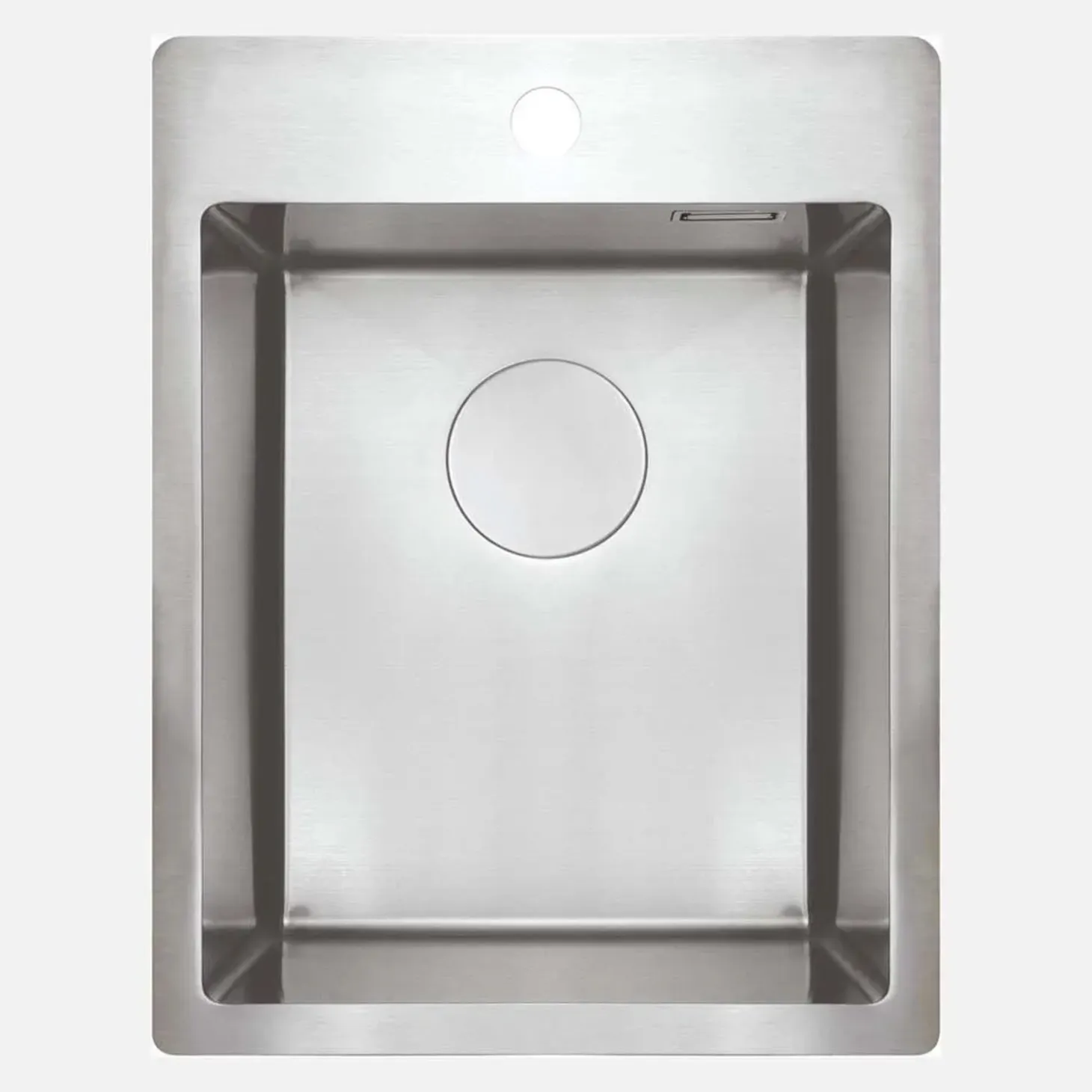 Lavello 1 vasca forma 1 Idrostile Roque con sifone 505x200 mm acciaio spazzolato