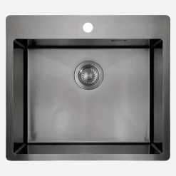 Lavello 1 vasca forma orizz Ciego de Ávila con sifone 505x200 mm titanio