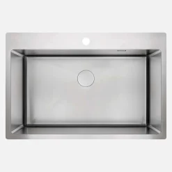 Lavello 1 vasca Idrostile Roque con sifone 505x203 mm acciaio spazzolato