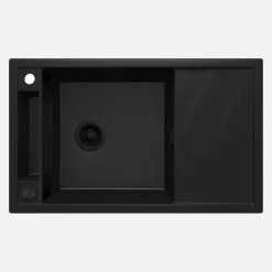 Lavello 1 vasca magnetico rett gocciolatoio Idrostile Guayos 500x219 mm Nero