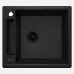 Lavello 1 vasca magnetico rettangolare Idrostile Guayos 500x219 mm nero