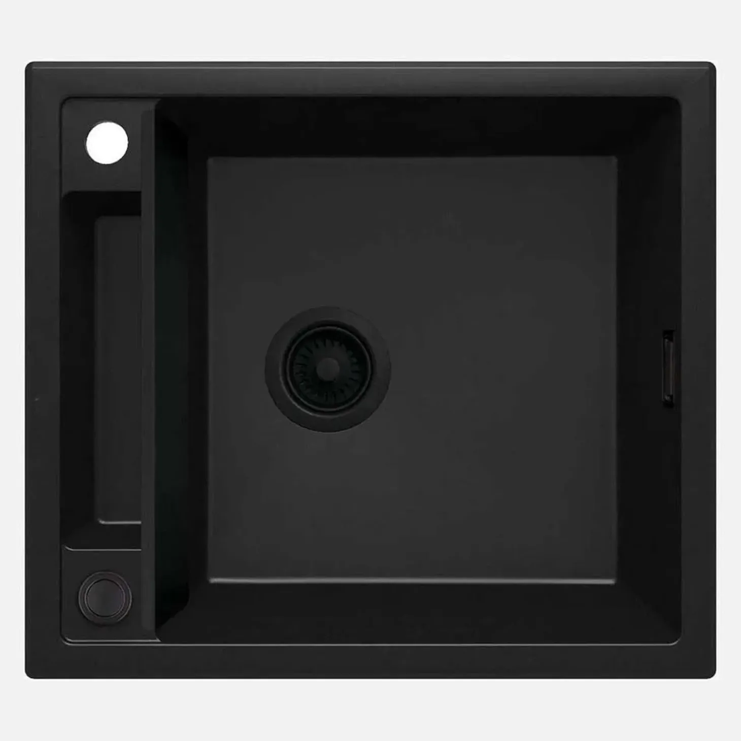 Lavello 1 vasca magnetico rettangolare Idrostile Guayos 500x219 mm nero