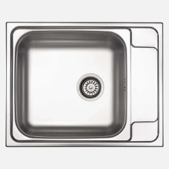 Lavello 1 vasca quadrata con gocciolatoio Idrostile Cidra 500x165 mm satinato