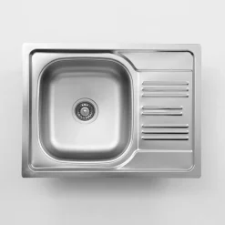 Lavello 1 vasca quadrata gocciolatoio Idrostile Jobabo 435x160 mm acciaio inox
