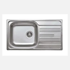 Lavello 1 vasca rettangolare con gocciolatoio Jobabo 435x160 mm satinato
