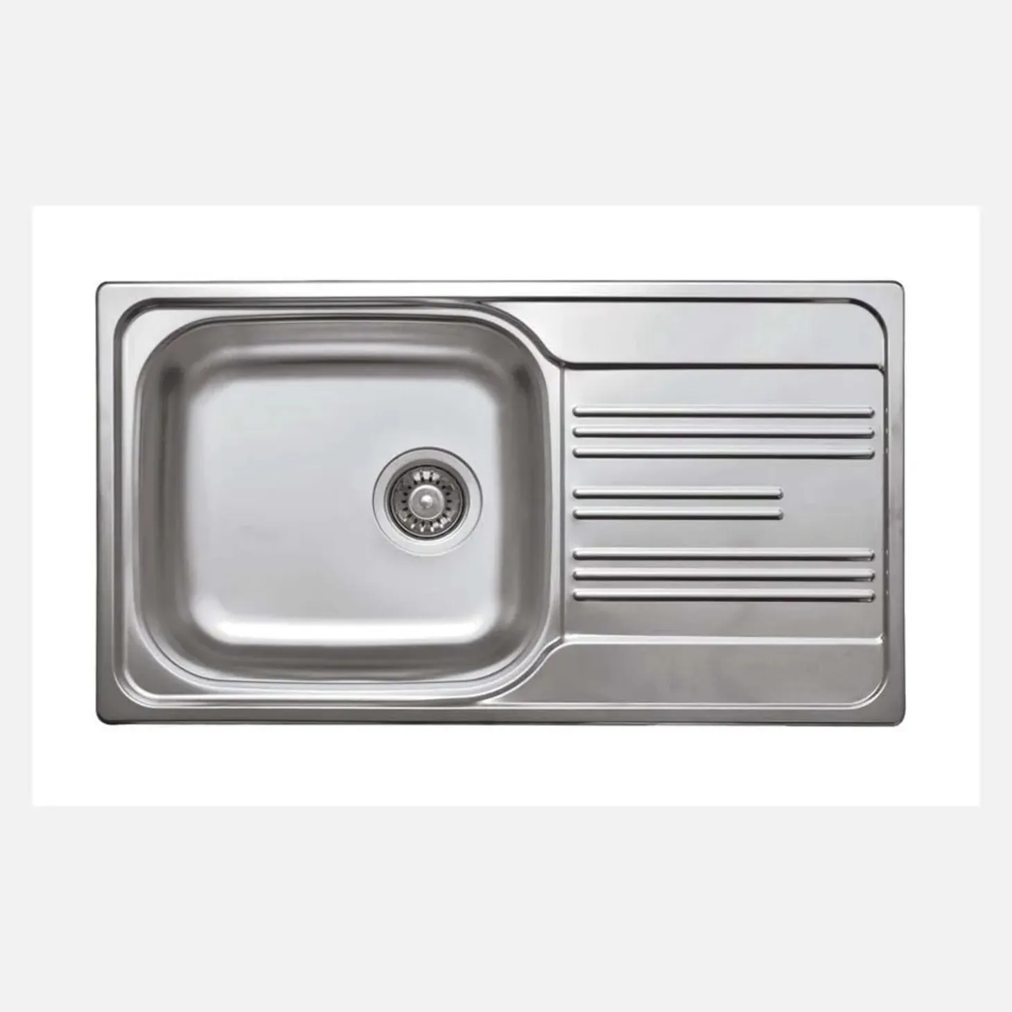 Lavello 1 vasca rettangolare con gocciolatoio Jobabo 435x160 mm satinato