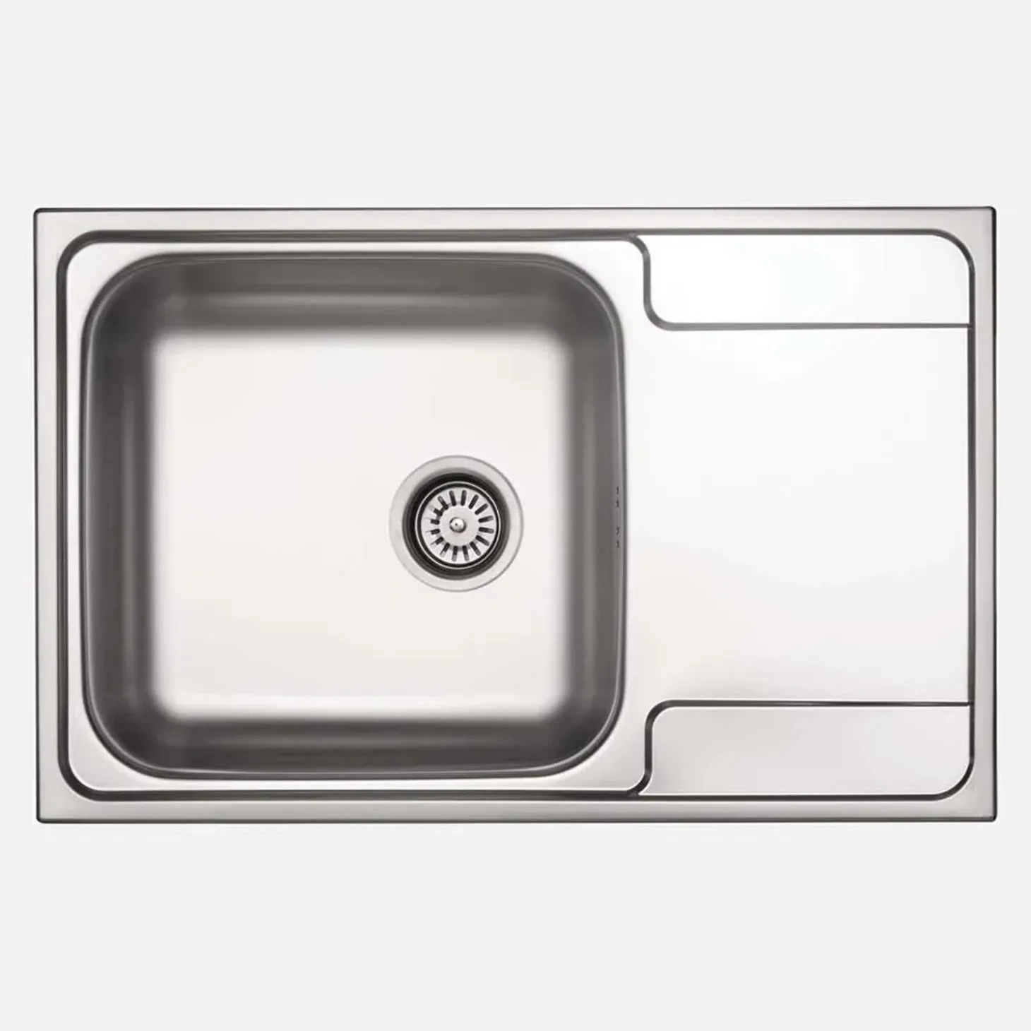 Lavello 1 vasca rettangolare gocciolatoio Cidra 500x165 mm acciaio inox
