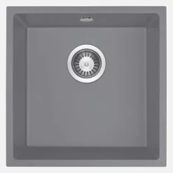 Lavello 1 vasca sottotop Idrostile Colón 440x200 mm grigio metallizzato
