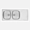 Lavello 2 vasche con gocciolatoio Idrostile Jatibonico 500x140 mm satinato
