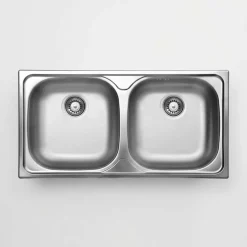 Lavello 2 vasche Idrostile Jobabo 435x150 mm satinato
