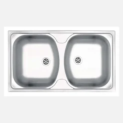 Lavello 2 vasche Idrostile Jatibonico 440x130 mm satinato