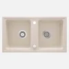 Lavello 2 vasche Idrostile Martí sifone 435x180 mm beige