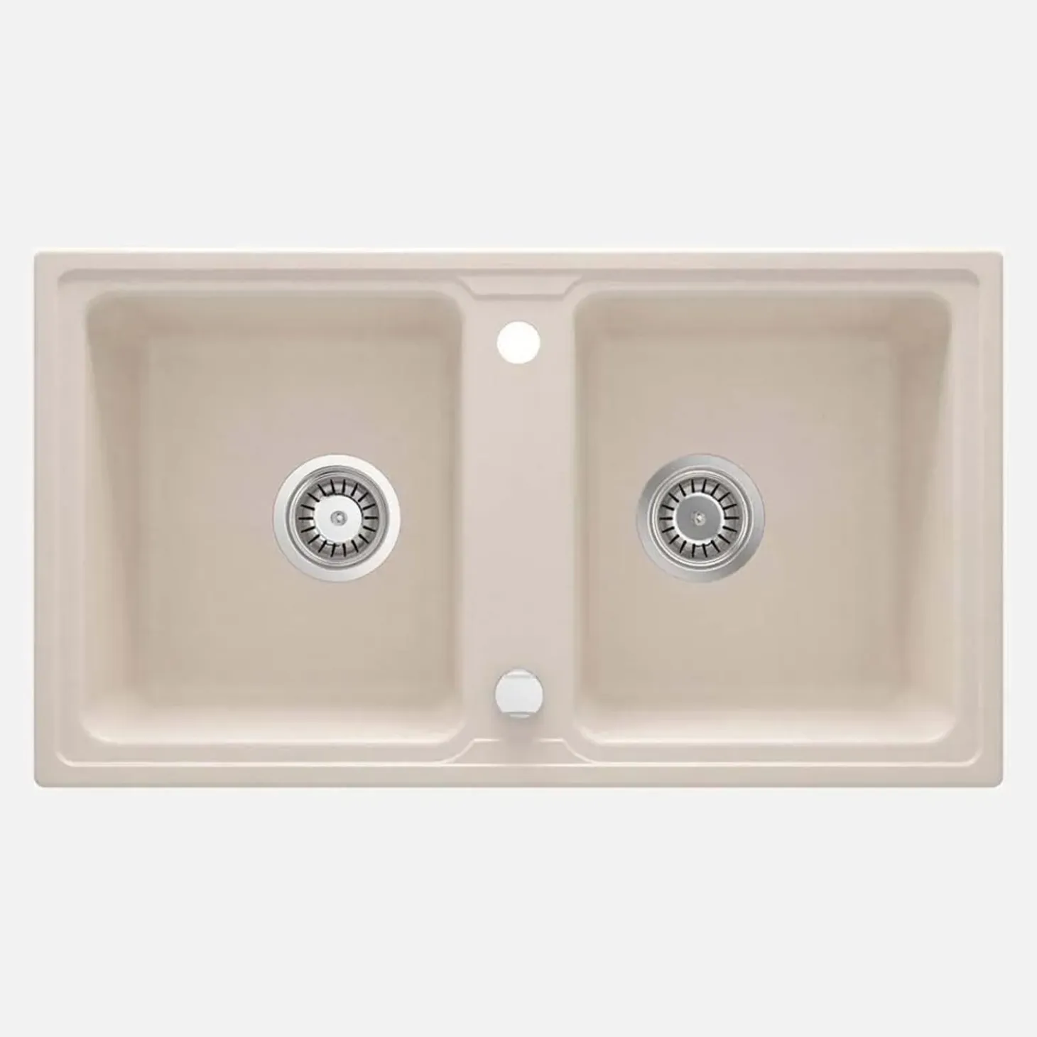 Lavello 2 vasche Idrostile Martí sifone 435x180 mm beige