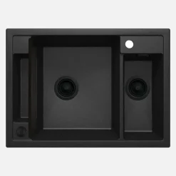 Lavello 1.5 vasche Idrostile Guayos 500x219 mm grafite metallizzata