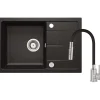 Lavello con rubinetto bocca elastica Idrostile Amancio 440x164 mm Nero cromo