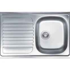 Lavello da incasso 1 vasca dx 79 cm inox