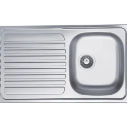Lavello da incasso 1 vasca dx 86 cm inox