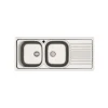 Lavello da incasso 2 vasche sx gocciolatoio dx 116x50 cm inox