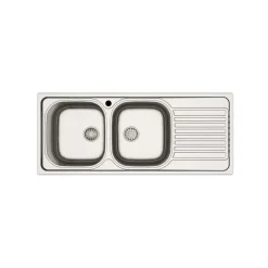 Lavello da incasso 2 vasche sx gocciolatoio dx 116x50 cm inox