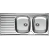 Lavello da incasso 2 vasche dx 116 cm inox