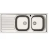 Lavello da incasso 2 vasche dx gocciolatoio sx 116x50 cm inox