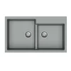 Lavello da incasso in quarzo 2 vasche 86x50 cm grigio