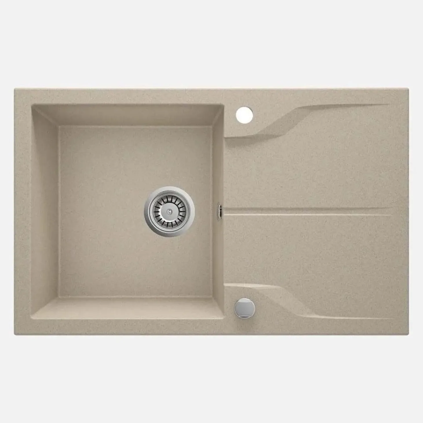 Lavello granito 1 vasca gocciolatoio Idrostile sifone 490x194 mm sabbia
