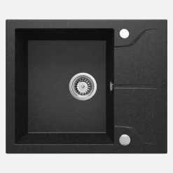 Lavello granito 1 vasca quadrata gocciolatoio Idrostile sifone 490x194 mm