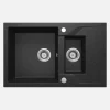 Lavello granito 1.5 vasche gocciolatoio Idrostile sifone 490x194 mm grafite