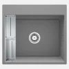 Lavello granito magnetico 1 vasca Idrostile sifone 520x220 mm grigio