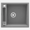 Lavello granito magnetico 1 vasca Idrostile sifone 500x219 mm grigio