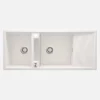 Lavello magnetico 2 vasche gocciolatoio Idrostile Guayos 500x224 mm Alabastro