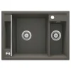 Lavello magnetico 1.5 vasche Idrostile Guayos 500x219 mm Antracite Metallizzato