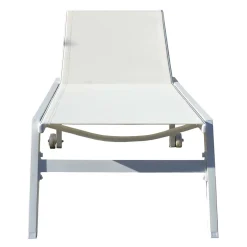 Lettino prendisole in alluminio e Textilen bianco